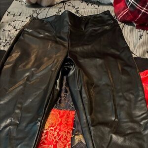 Rewash Black Faux Leather Leggings